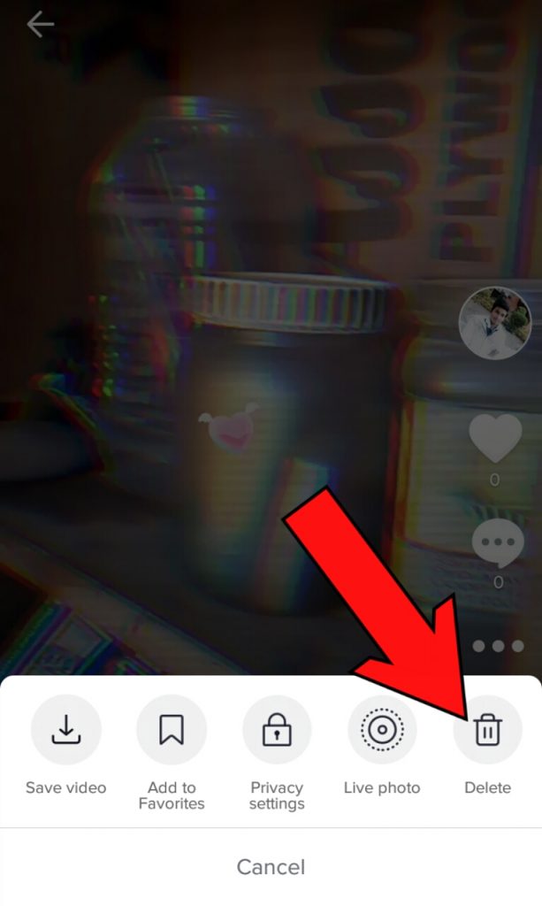 delete Tik Tok vedio