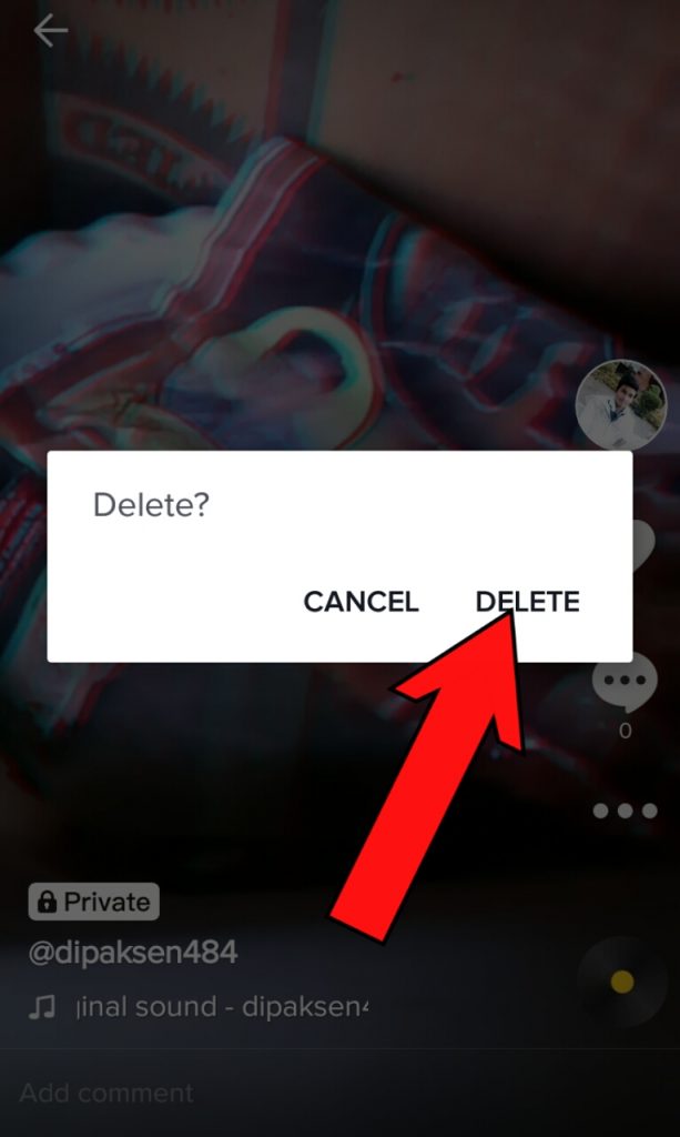 delete Tik Tok vedio